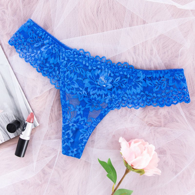 String femme en dentelle cobalt - Sous-vêtements