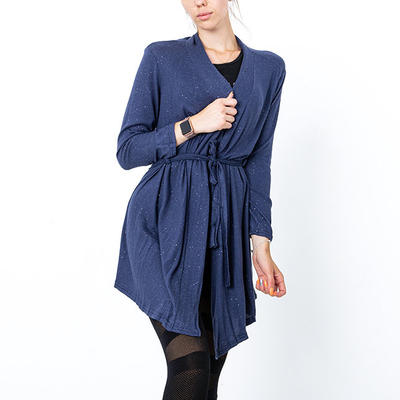 Cardigan femme bleu marine noué - Vêtements