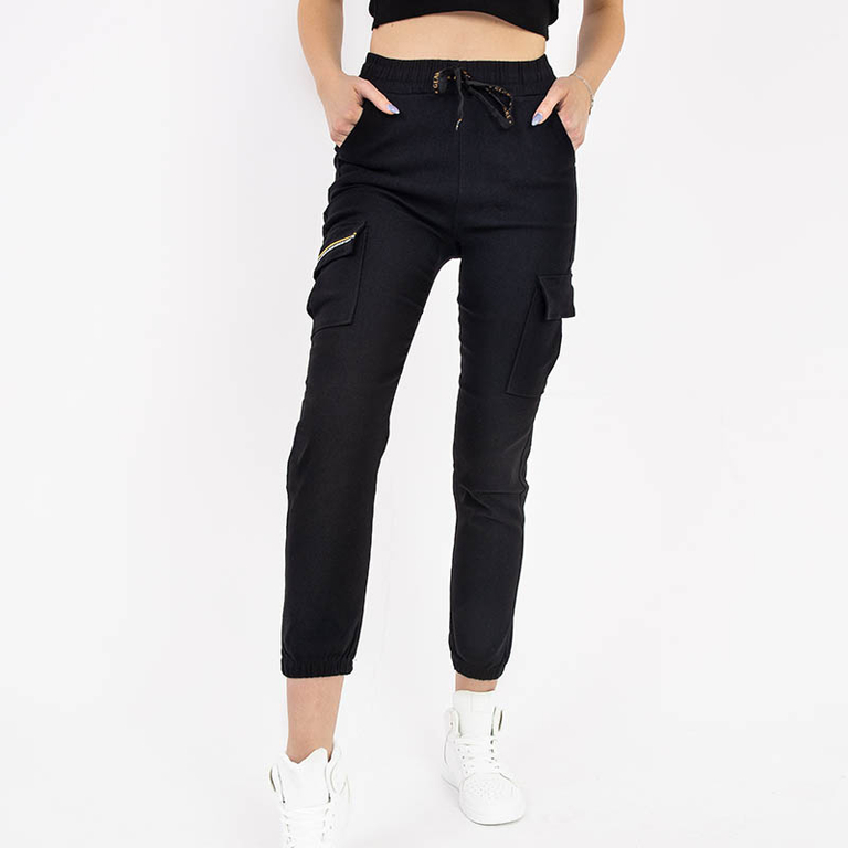 Pantalon cargo noir pour femme Vêtements noir royal-fashion