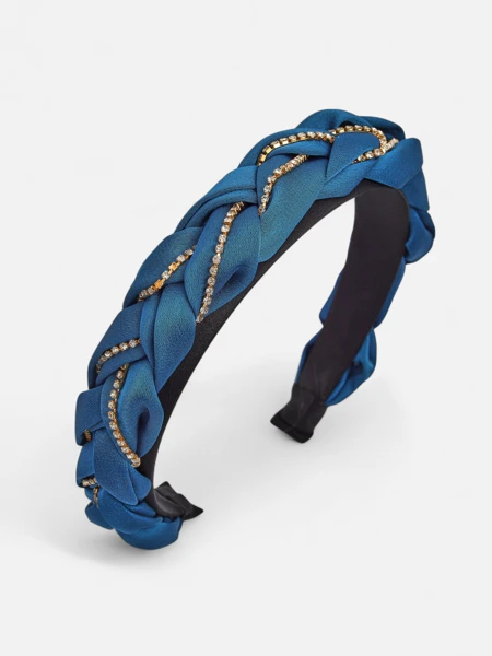 Royalfashion Serre-tête tressé orné de zircons