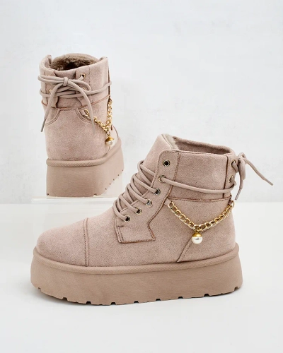 Royalfashion Bottes Woruces à lacets pour femmes