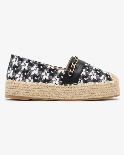 Espadrilles florales noires Azzaxi- Footwear