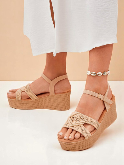 Royalfashion Sandales compensées tressées femme Sunny Day