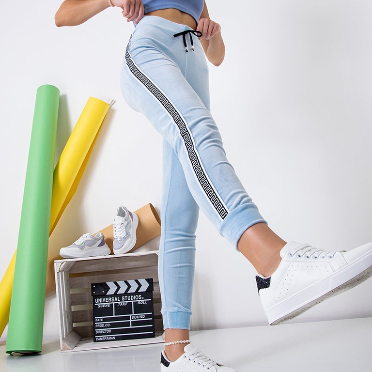 Pantalon de jogging femme bleu à rayures - Vêtements