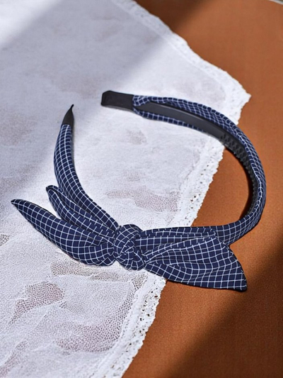 Bandeau Royalfashion avec nœud à carreaux Gosia