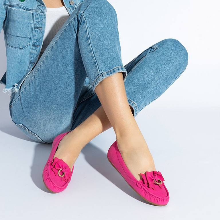 Mocassins femme fuchsia à nœud Emari - Chaussures