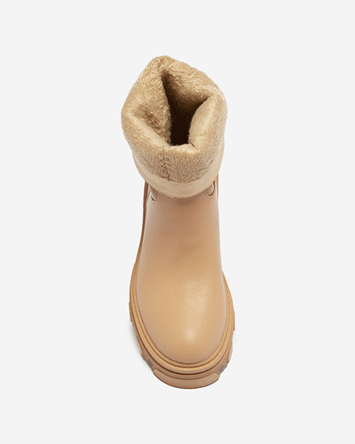 Bottines à enfiler pour femme avec isolation camel Mekira - Footwear