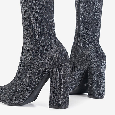 Bottes brillantes pour femmes en graphite sur le poteau de Goslaw - Chaussures