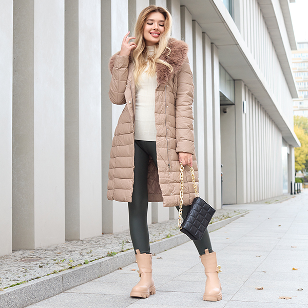 Veste d'hiver brune pour femme - Vêtements