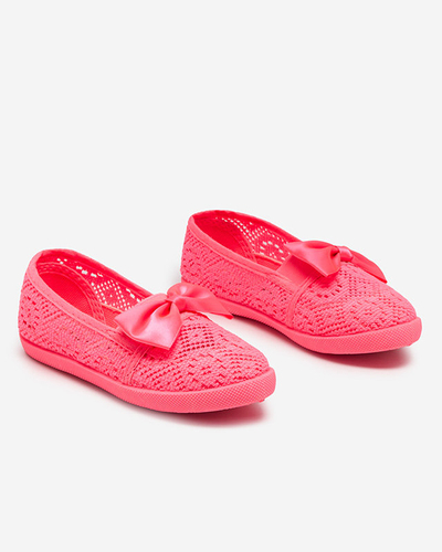OUTLET Sneakers fille rose fluo avec nœud en satin Sugar Boomb - Footwear