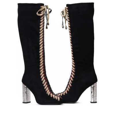 Bottes noires à lacets tressés Kira - Footwear