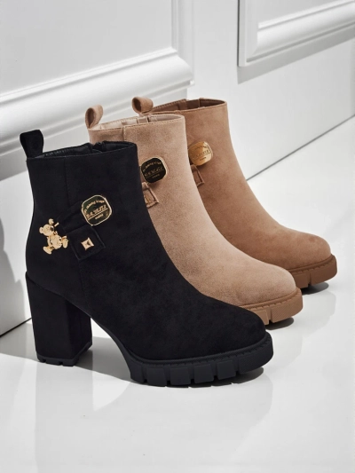 Bottines femme en éco-daim à talon bloc Bearr