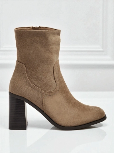 Bottines femme en éco-daim à talons épais Rune Fast