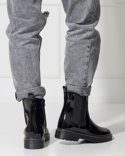 Boots femme laquées noires a'la Jodhpur boots Tinara - Footwear