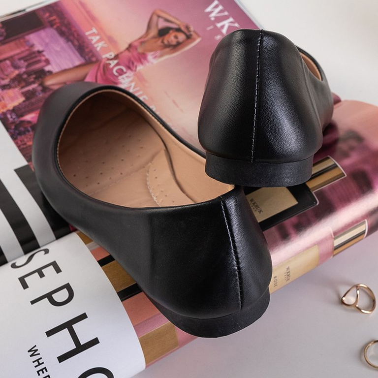 OUTLET Ballerines en cuir écologique pour femmes noires Kumira - Chaussures