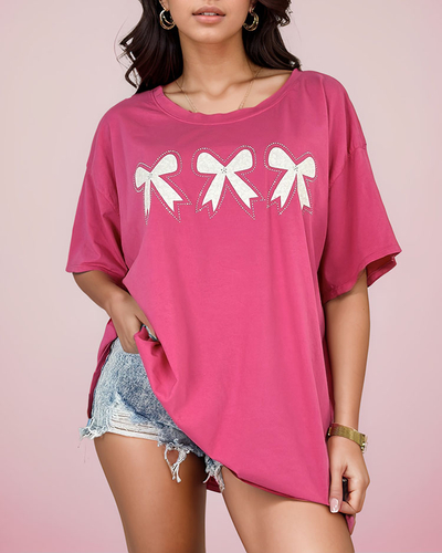 Royalfashion T-shirt pour femmes avec patch nœud