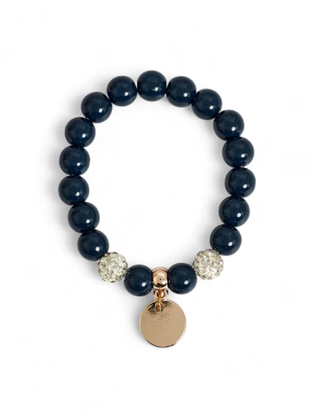 Bracelet Ariadne Grenat en Perles de Céramique avec Médaillon