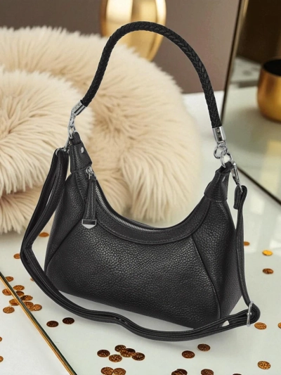 Royalfashion Petit sac à main pour femme en cuir écologique avec sangle décorative Lacquea