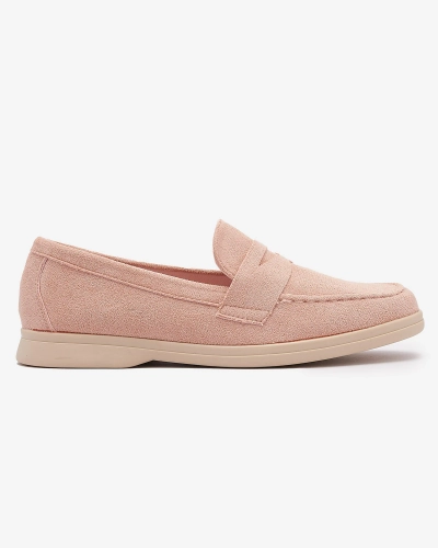 Mocassins en cuir écologique pour femme en rose Daffer- Footwear