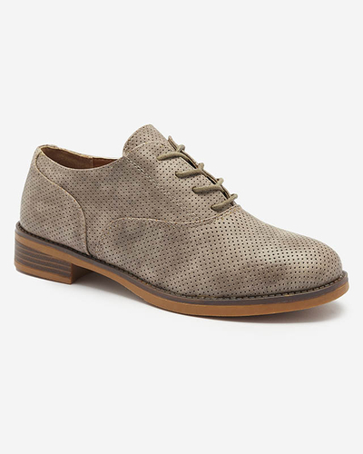 OUTLET Demi-pointes ajourées pour femme en kaki Azedvi - Chaussures