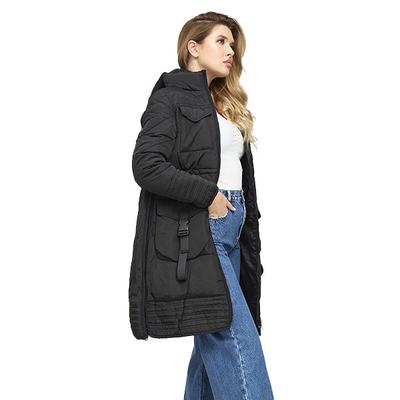 Veste d'hiver matelassée noire pour femme - Vêtements