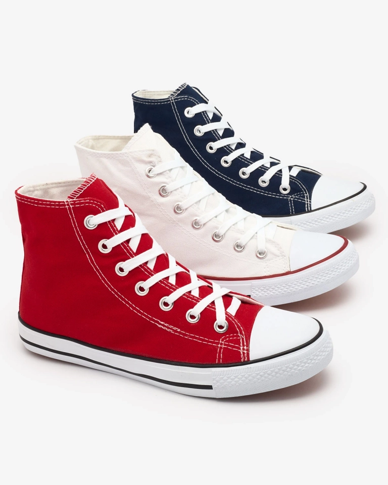 Baskets hautes à lacets rouges pour hommes Qasallo- Footwear