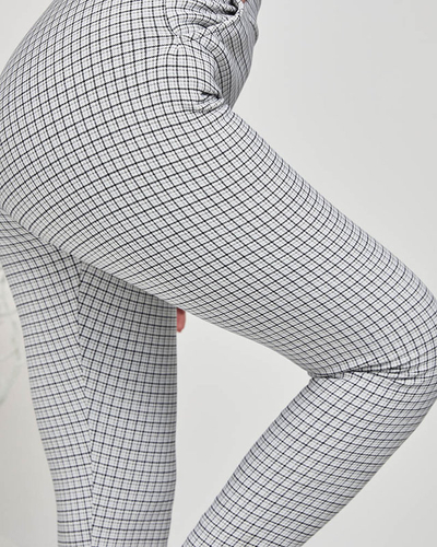 Treggings à carreaux gris-noir pour femmes- Vêtements