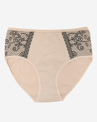 Culotte pour femme en coton beige avec motif TAILLE PLUS - Sous-vêtements