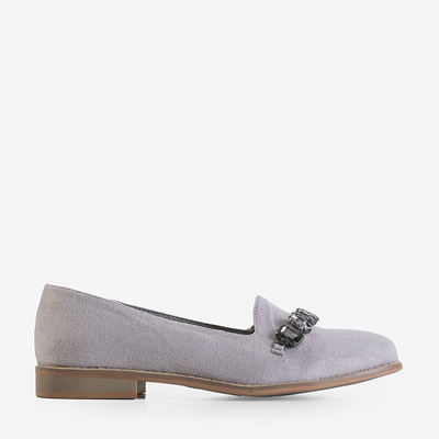 Mocassins femme gris avec ornements Unisea - Footwear