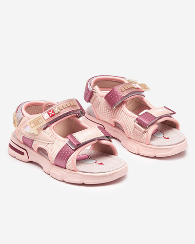 Sandales pour enfants rose clair avec velcro Mepoti - Footwear