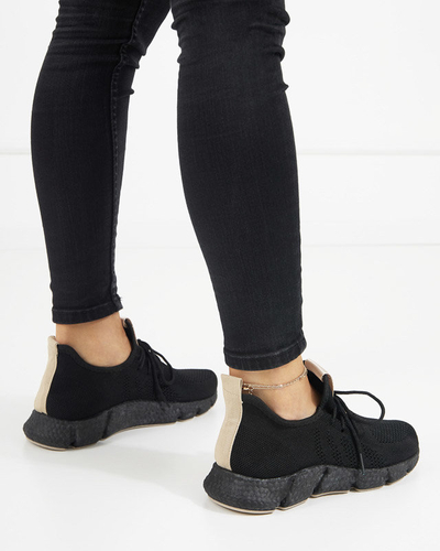 Chaussures de sport noires et beiges pour femmes Bommgi - Footwear