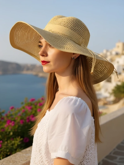 Royalfashion Chapeau de paille pour femme Calvinas