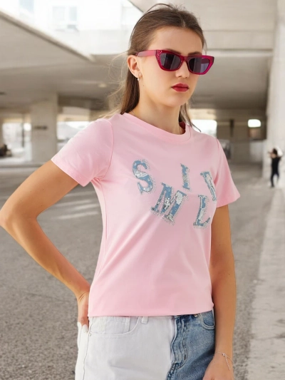 Blouse en coton pour femmes Royalfashion avec l'inscription