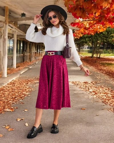 Jupe midi pour femme Royalfashion