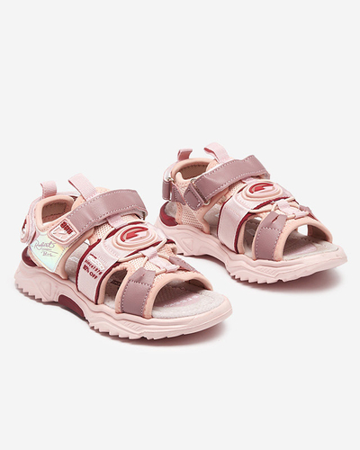 Sandales roses pour filles avec velcro Roserro- Footwear