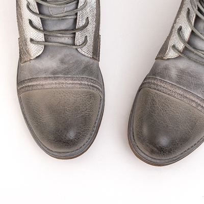 Bottines argentées pour femmes avec paillettes et gaufrage Levina - Chaussures