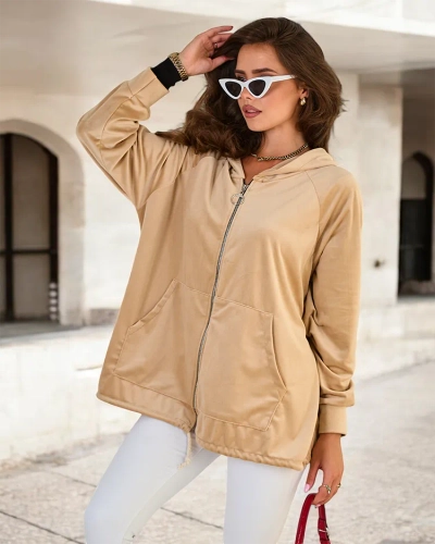 Royalfashion Sweat à capuche dézippée pour femme