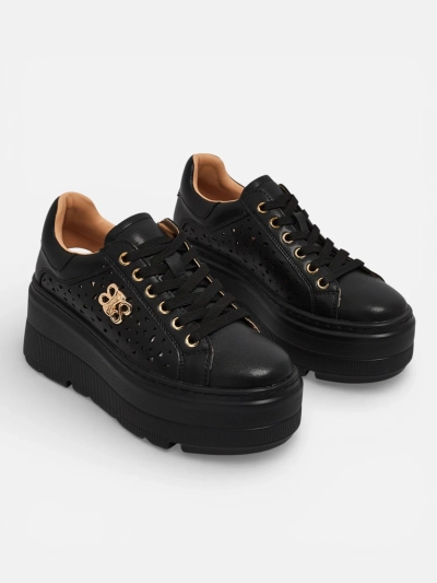 Baskets de sport ajourées en cuir naturel pour femmes Atelle