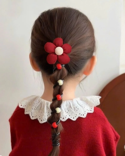 Royalfashion Élastique à cheveux en spirale avec une petite fleur Blossom Coil