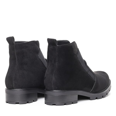 Czarne botki zamszowe Aranza- Obuwie