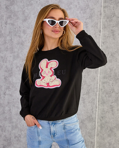 Royalfashion Sweat-shirt en coton à imprimé fin pour femme