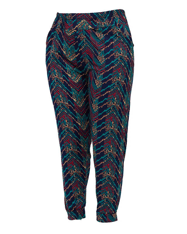 Pantalon bleu marine à motifs pour femme GRANDE TAILLE - Vêtements