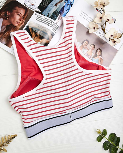 Royalfashion Soutien-gorge de sport rayé pour femme