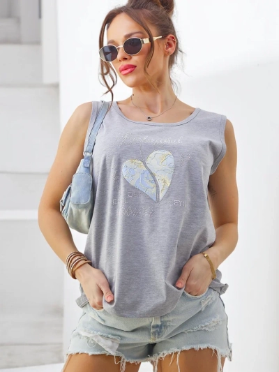 Débardeur en coton pour femmes Royalfashion avec un cœur