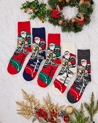 Royalfashion Chaussettes longues pour hommes pour les vacances, lot de 5