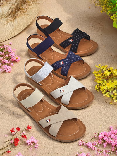 Royalfashion Sandales pour femmes à élastique Zerefis