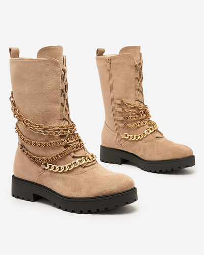 Royalfashion Bottes bagger pour femme en marron clair Goserre