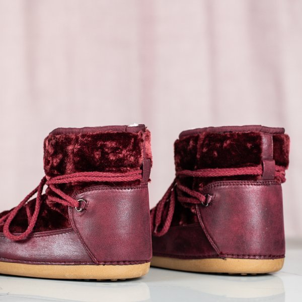 Bottes de neige à plateforme bordeaux - Chaussures