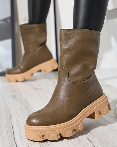 Bottines à enfiler marron foncé pour femme avec isolation Mekira - Footwear