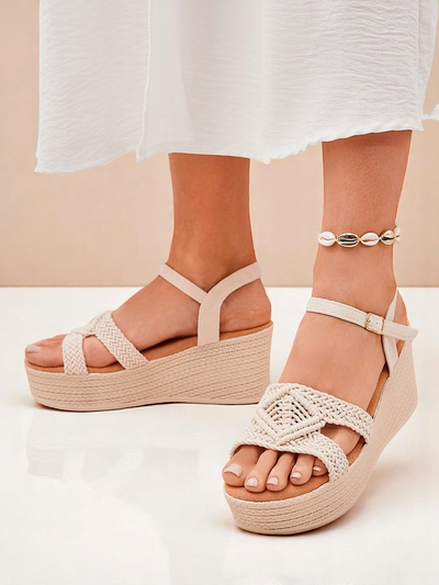 Royalfashion Sandales compensées femme tressées Sunny Day